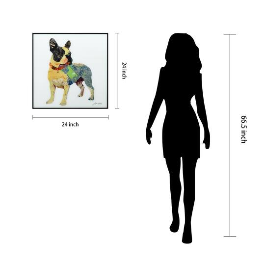 Empire Art Direct 24" x 24" Boston Terrier Reverse Printed Glass Encased Framed Wall Art